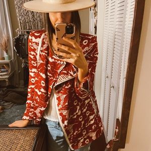 Free People devils alley embroidered jacket sz 4